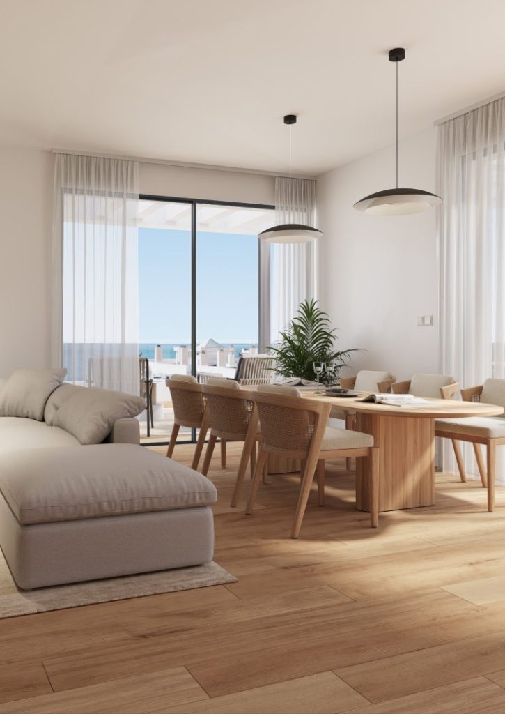 Salón-Comedor de la promoción de Almara en Rincón de la Victoria.