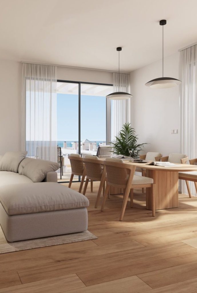 Salón-Comedor de la promoción de Almara en Rincón de la Victoria.