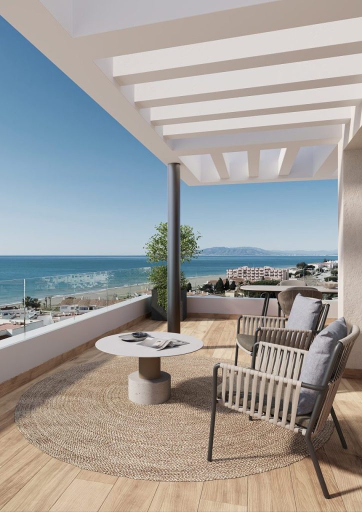 Imagen de la terraza de la promoción de Almara